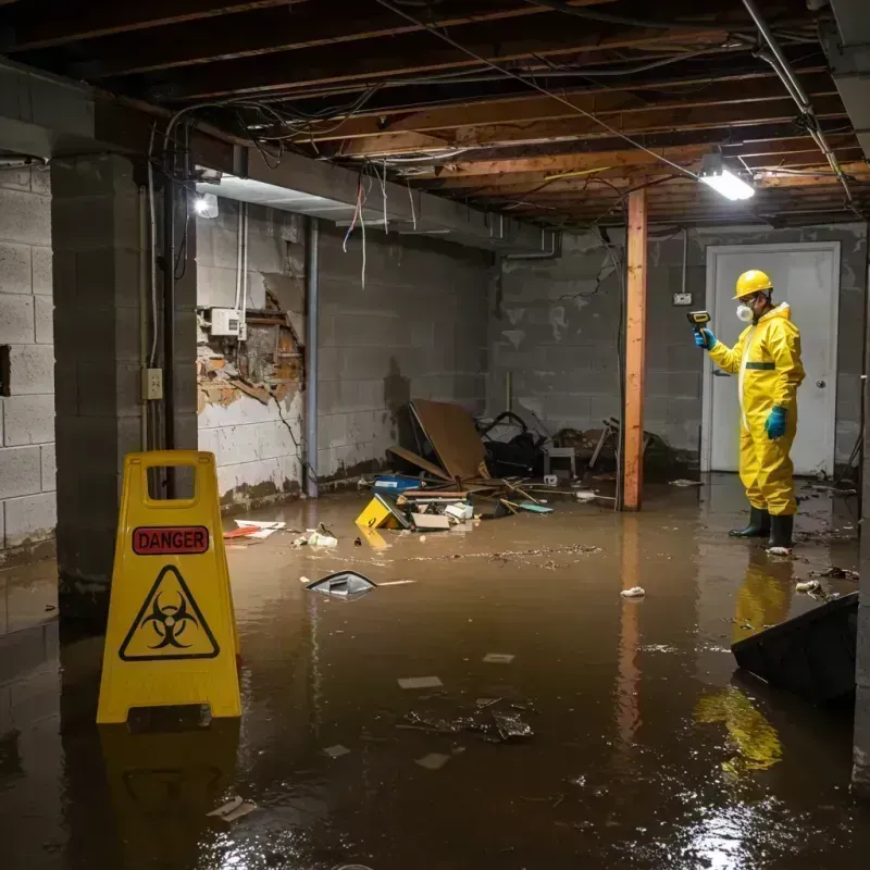 Flooded Basement Electrical Hazard in Watseka, IL Property